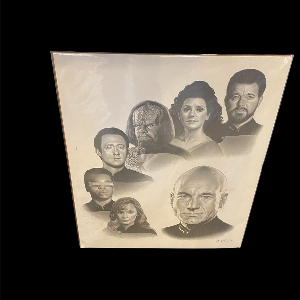 Star Trek Picard Cast Drawing By Brad Weinman 1994 Limited Edition